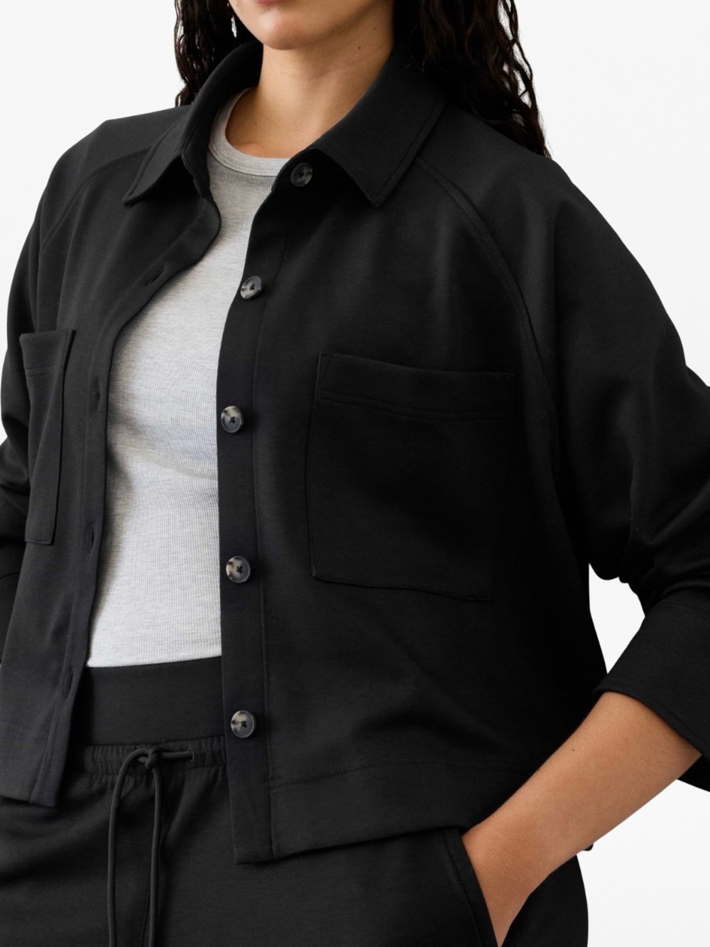 Athleta Black Allure Shirt Jacket